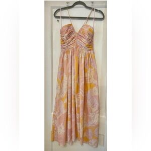 A.L.C. Rumi pink & orange floral midi dress, size 0